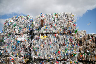 Bales of plastic bottles at a recycling center in San Jose, Calif. Credit: Aric Crabb/Digital First Media/Bay Area News via Getty Images