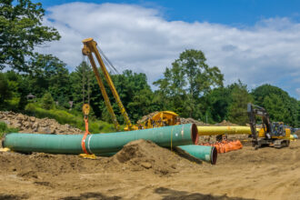 A fracked-methane gas pipeline under construction in Peekskill, N.Y. Credit: Erik McGregor/LightRocket via Getty Images