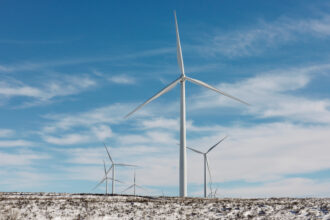 A cluster of wind turbines near Wilton, N.D. Credit: Dan Koeck/The Washington Post via Getty Images