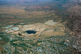 An aerial view of the mining town of Superior, Arizona. Credit: Wild Horizon/Universal Images Group via Getty Images
