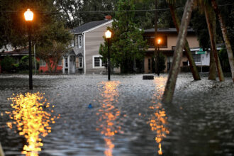 A neighborhood remains flooded after Hurricane Ian on Sept. 29, 2022 in Orlando, Fla. Credit: Gerardo Mora/Getty Images
