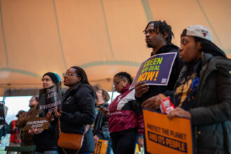 About 130 people gathered at the “Green New Deal for the People” rally in Pittsburgh last Thursday. Credit: Elevate Inc/Green New Deal Network